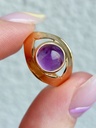 Vintage Swedish 18k Gold Ring with an Amethyst cabochon