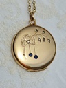 Art Nouveau Yellow Gold Locket with a Bow and Rhinestones