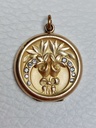 Art Nouveau Unique Gold Filled Locket with Rhinestones