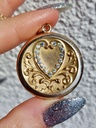 Art Nouveau Gold Filled Locket in Repousse with Rhinestones