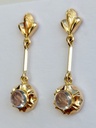Vintage 18k Gold Moonstone Scandinavian Drop Earrings