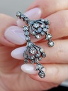 19th century Portuguese diamond dangle earrings in 19.2k gold and silver