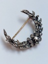 Napoleon III 18k Gold and Silver Moon Brooch with Diamonds
