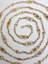 Long Art Nouveau French Gold Plated Chain with lozenge links