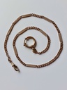 Antique Rose Gold Long Watch Chain with Bolt Ring Clasp and Dog Clip
