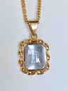 Mid-century Blue Spinel Cabochon Swedish Pendant in 18k Gold