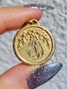 Antique French Pendant with holly, initial ED - brand ORIA