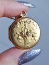 Art Nouveau French Locket with a basket of flowers