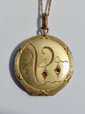 Antique French Locket with Ruby Pastes