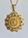 Vintage French 18k Gold Plated Pendant with a Pearl