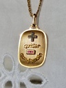Vintage 18k Gold Augis Medal with Rubies