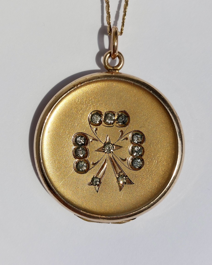 Edwardian Rhinestone Bow Locket