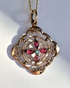 Edwardian pendant with garnet and opal