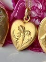 French Art Nouveau Heart Pendant with an Iris in FIX