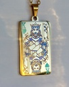 Number 5 - King of Hearts Engraved Yellow Gold Pendant