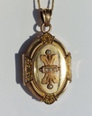 Napoleon III French Gold Locket with Seed Pearls