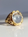 Mid-century Swedish Ring in 18k Gold with a Clear Quartz Cabochon