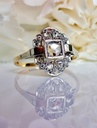 Art Deco 18k Gold Ring with Rose Cut Diamonds