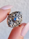 19th century Portuguese diamond and spinel ring in 19.2k gold and silver