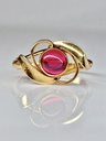 Mid-century 18k Gold Scandinavian Ring with a Ruby Cabochon